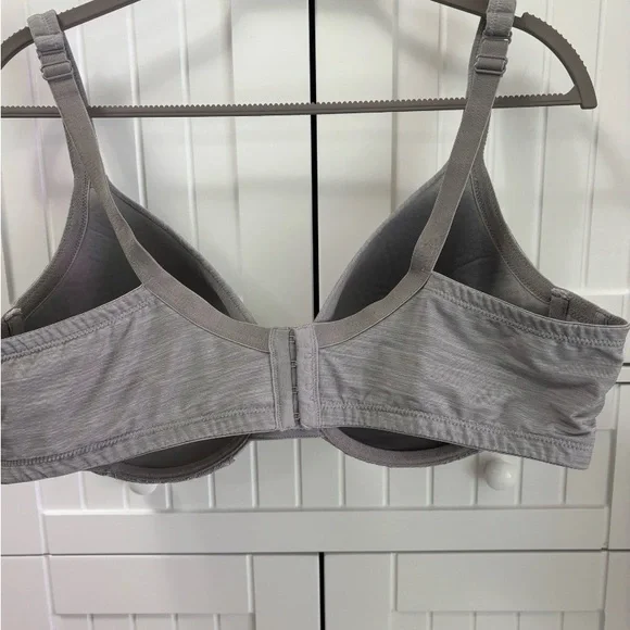 Cacique 44D Lane Bryant Lightly Lined UW Full Coverage Gray w/lace - Picture 3 of 4